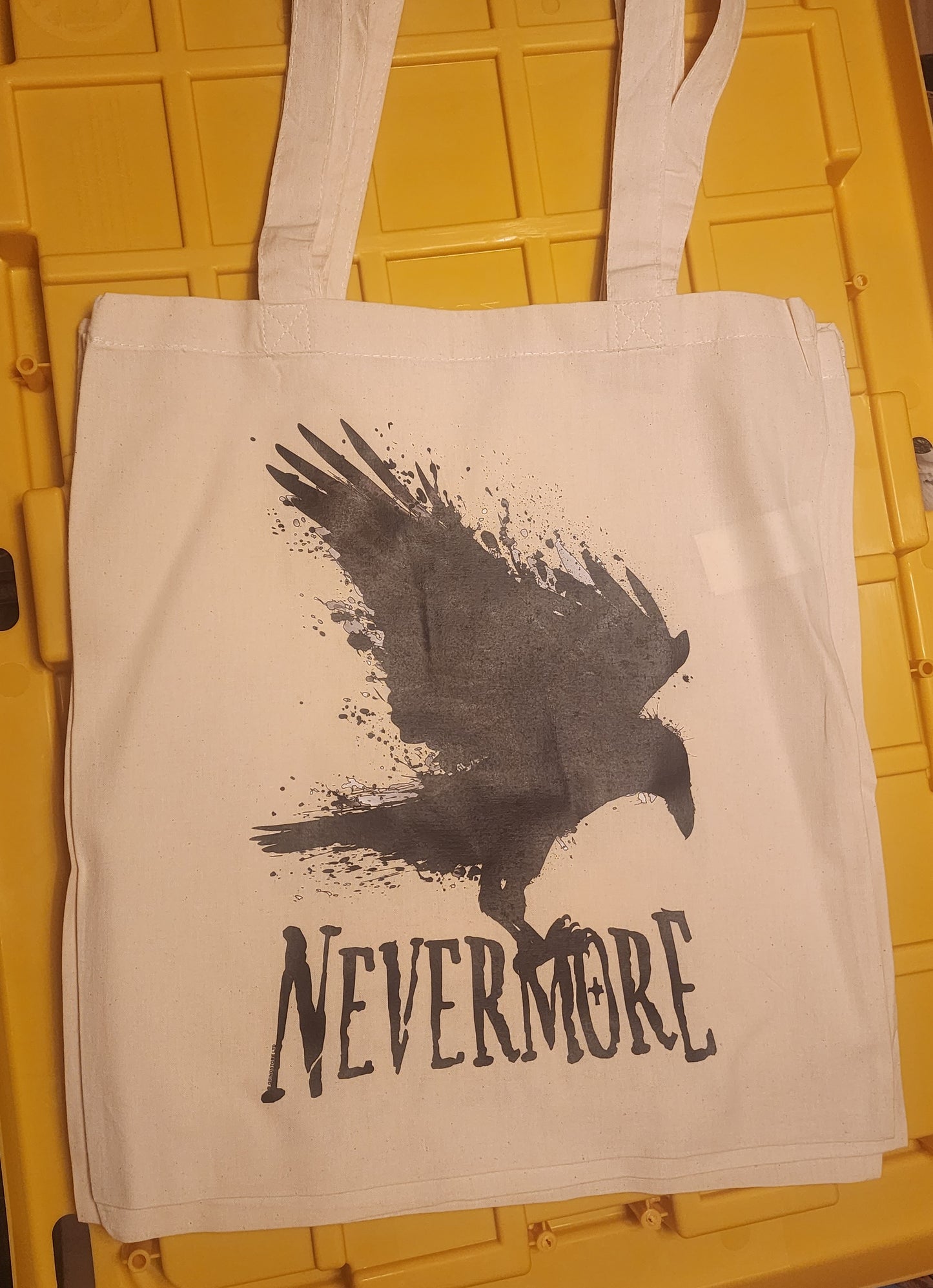 Nevermore cream colored tote bag