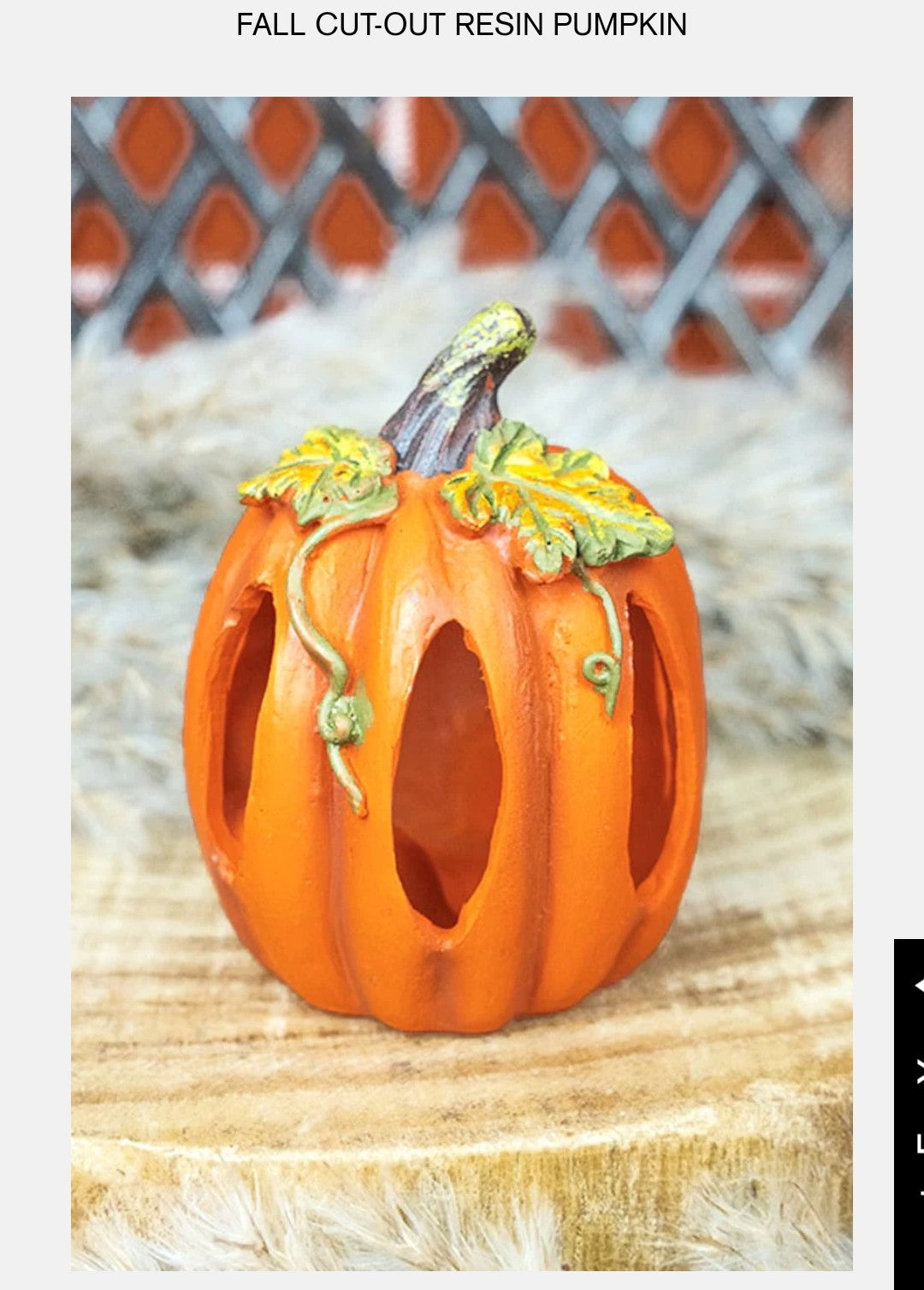 Fall cut out resin pumpkin